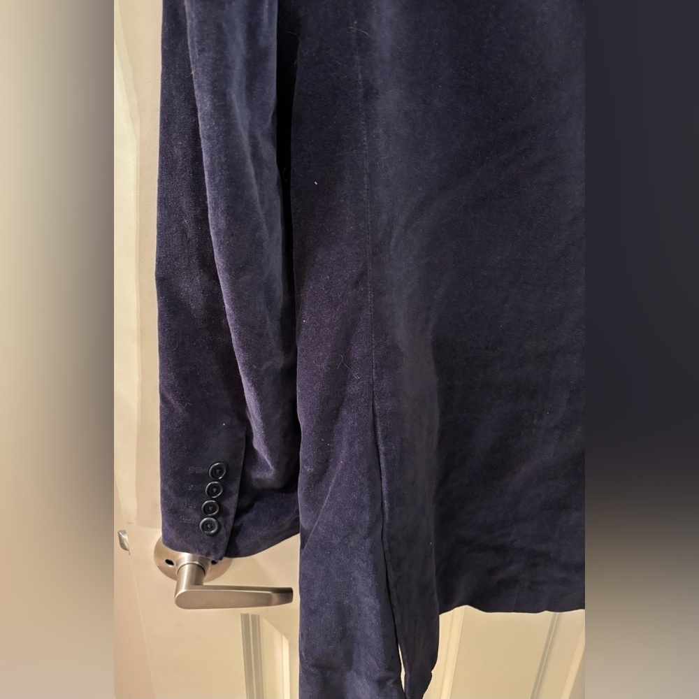 Perry Ellis Men’s Slim Fit Cotton Velvet Blazer in Navy, Size 38 Reg - Picture 9 of 11